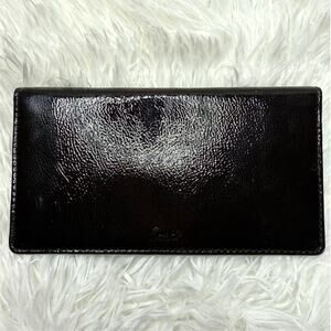 COACH Patent Leather Brown Checkbook holder